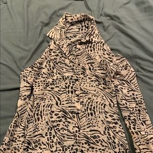 Women’s shirt cold shoulder pink animal print